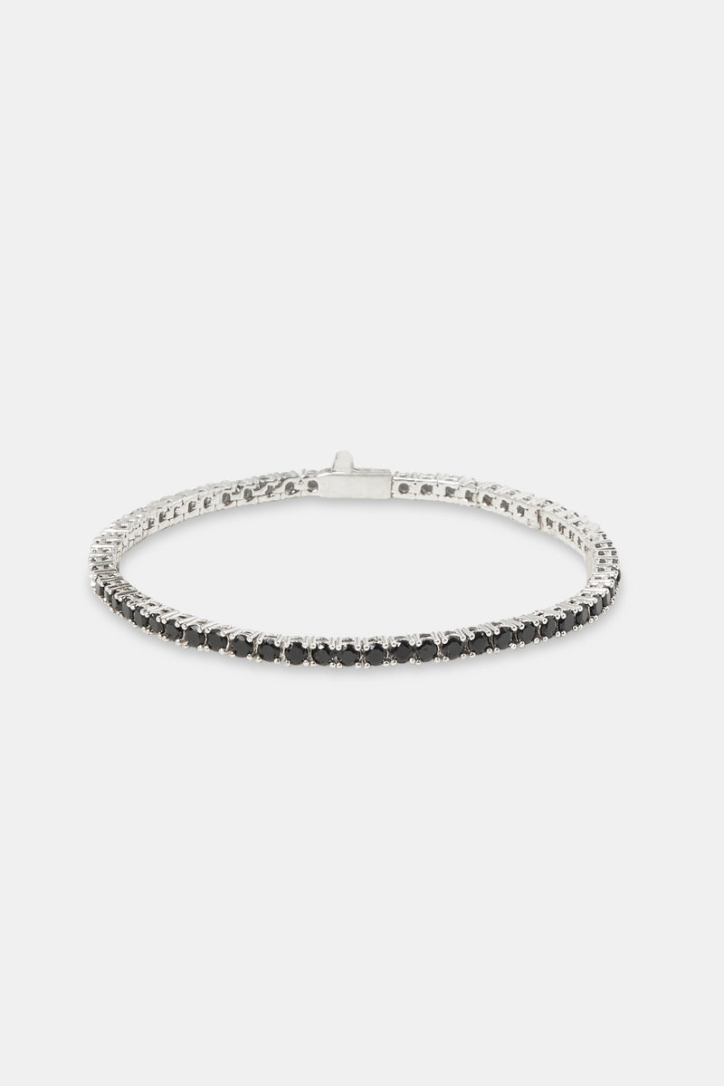 3mm CZ Tennis Bracelet - Black