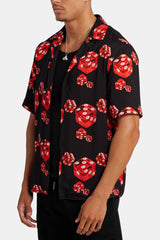 Red Dice Print Shirt - Black