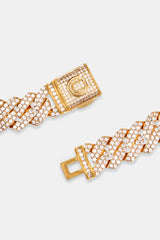 Women's 14mm Iced Prong Link Chain - Gold