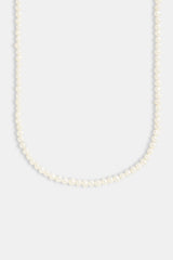 Womens 4mm Pearl Necklace