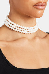 Freshwater Large Pearl Triple Layer Choker