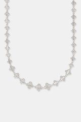 10mm Iced Gradient Motif Baguette Chain - White