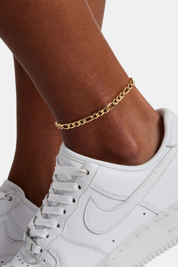 Figaro Chain Anklet - 5mm - Gold