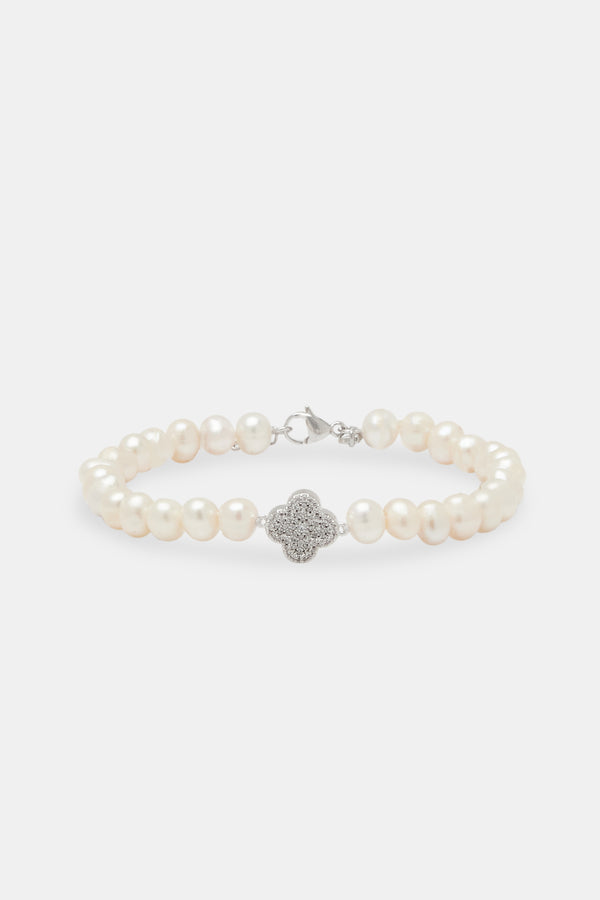 Freshwater Pearl Iced Motif Bracelet - 6mm