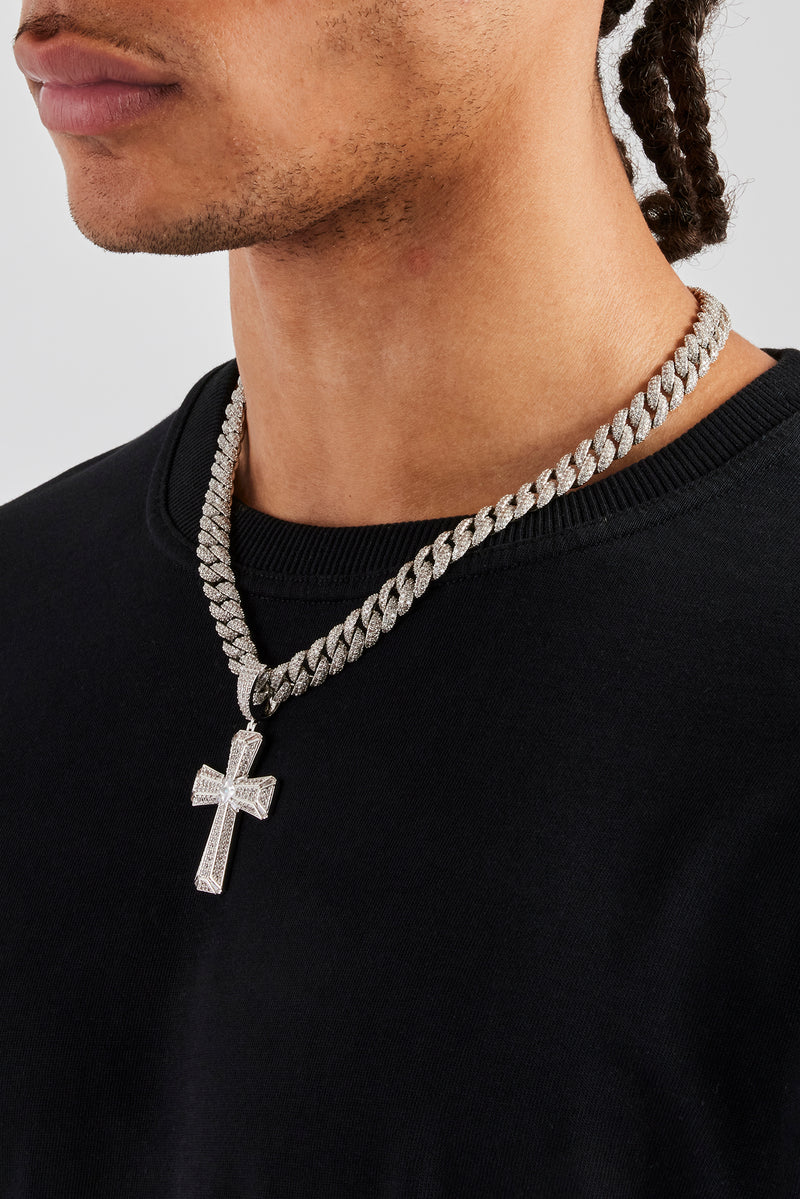 45mm Iced Cross Pendant