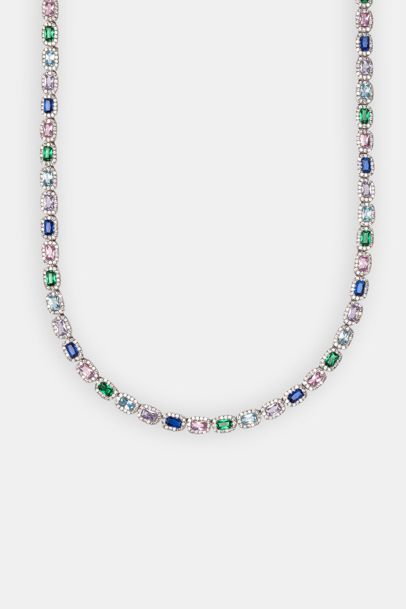 Multi Colour Iced Bezel Chain