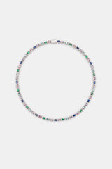 Multi Colour Iced Bezel Chain