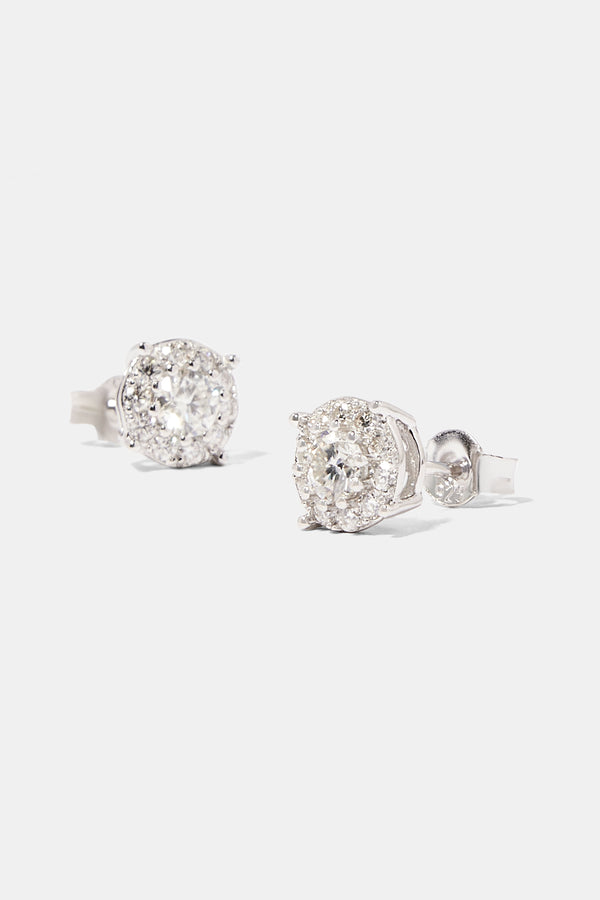 Moissanite Cluster Stud Earrings - 5.5mm