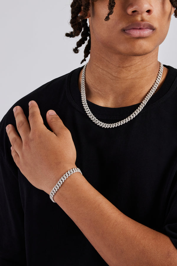 8mm Moissanite Cuban Chain & Bracelet