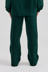 Wide Leg Knitted Jogger - Bottle Green