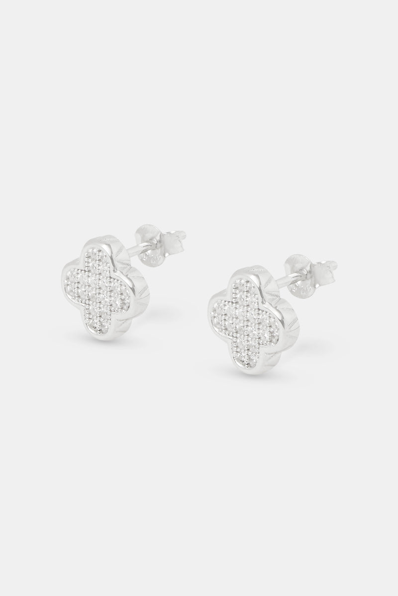 Polished Edge Motif Stud Earrings - 10mm