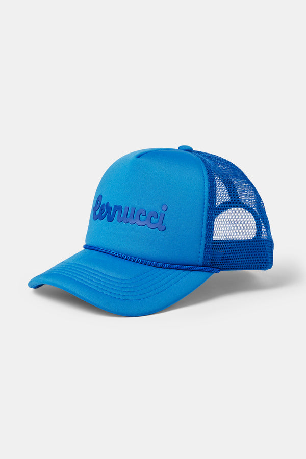 Cernucci Script Mesh Trucker - Blue