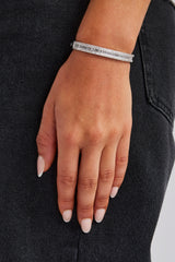 Baguette Tennis Bangle - White 8mm