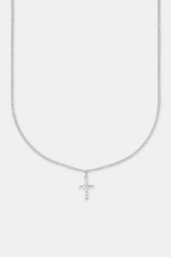 Twisted Micro Cross Necklace - 15mm