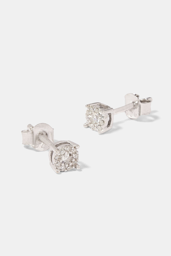 Women's Moissanite Cluster Stud Earrings - 4.5mm