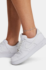 Mini Heart Tennis Anklet - White