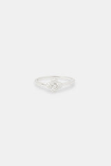 8mm Iced Pave Motif Ring - White