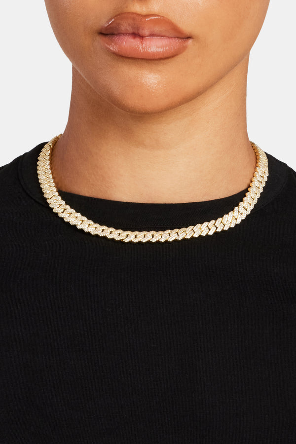 8mm Gold Plated Prong Cuban Chain