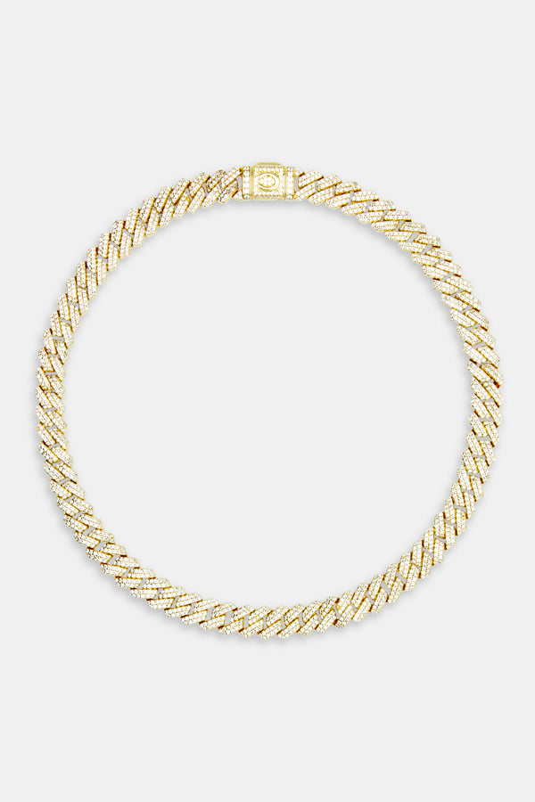 8mm Gold Plated Prong Cuban Choker