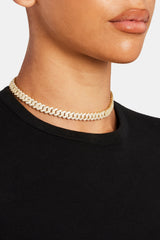 8mm Gold Plated Prong Cuban Choker