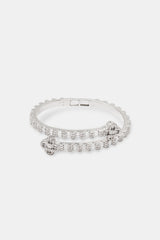 Iced Motif Baguette Bangle - 8mm