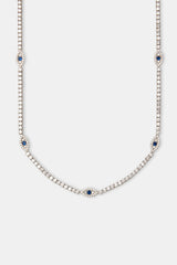 Blue Evil Eye Tennis Chain - 3mm