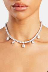 Iced Bezel Tennis Chain - White