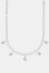 Iced Bezel Tennis Chain - White