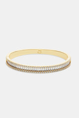 Baguette Stone Bangle - Gold 8mm