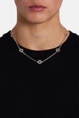 Black Enamel Cross Motif Chain