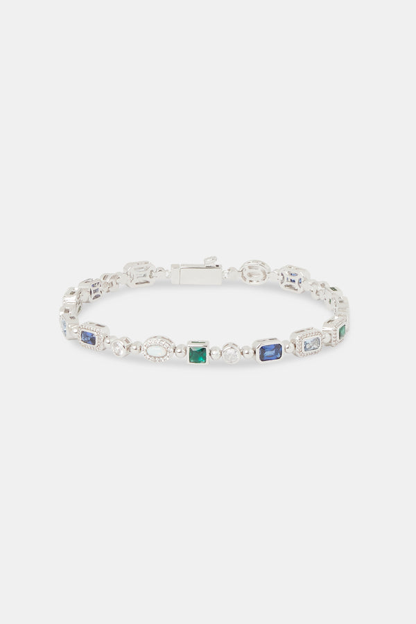 Blue Micro Multi Gemstone & Opal Bracelet - 6mm