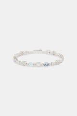 Blue & Clear Multi Gemstone Bracelet - 6mm