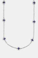 Blue Enamel Cross Motif Chain