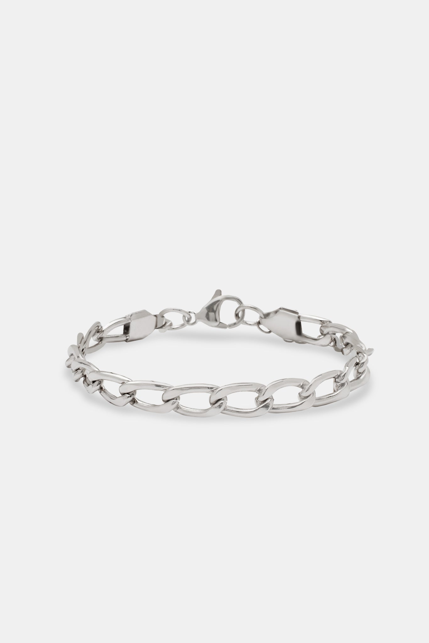 Curb Chain Bracelet - 6mm - White | Womens Bracelets | Shop Cuban ...