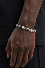 Cuban Link Gemstone & Motif Bracelet - White