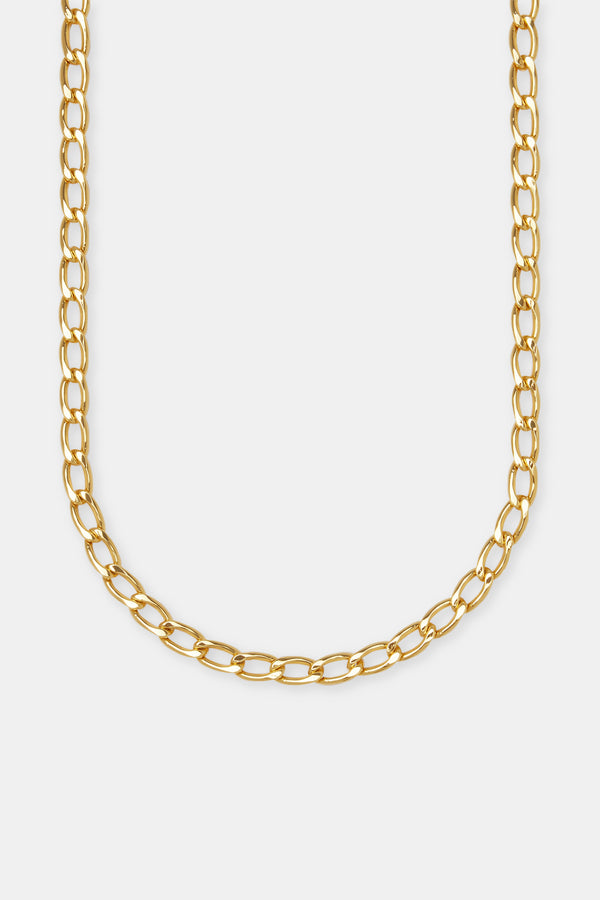 Womens Curb Chain - 6mm - Gold