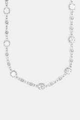 Iced CZ Gem & Ball Chain Mix Chain - White