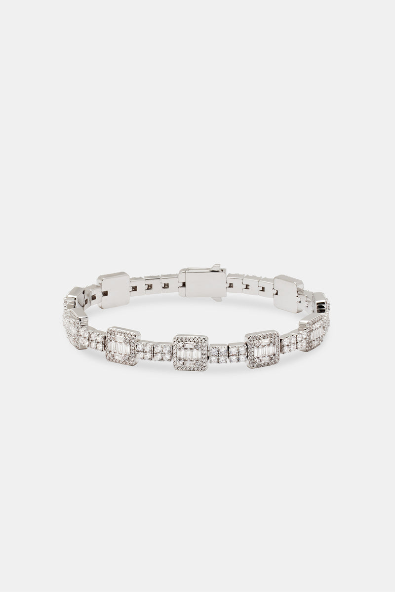 Double Row Tennis Bracelet With Bezel Stone