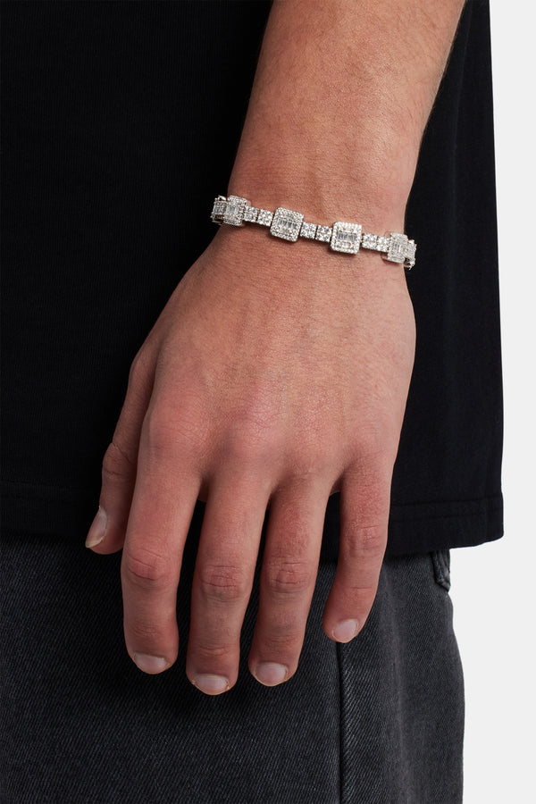 Double Row Tennis Bracelet With Bezel Stone