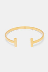 4mm Gold Plated Polished T Bar Bangle