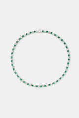 Green & Clear Mixed Shape Tennis Chain - 8mm