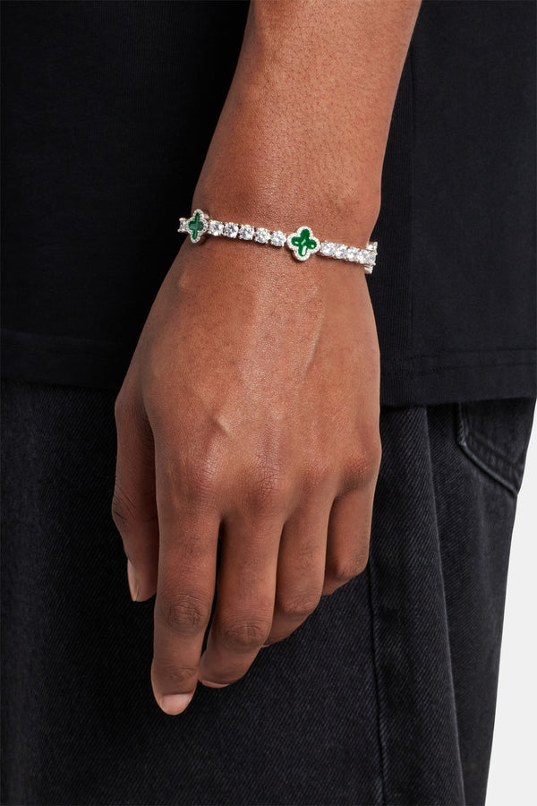 Green Motif Tennis Bracelet