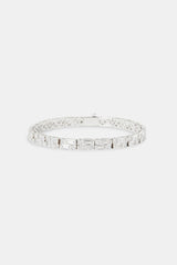 Clear Double Baguette Stone Tennis Bracelet - 6mm