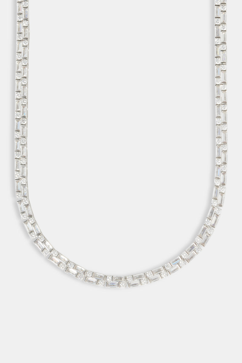 Clear Double Baguette Stone Tennis Chain - 6mm