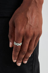 Green Enamel Cross Motif Ring