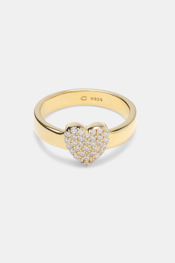 Iced Heart Ring - Gold