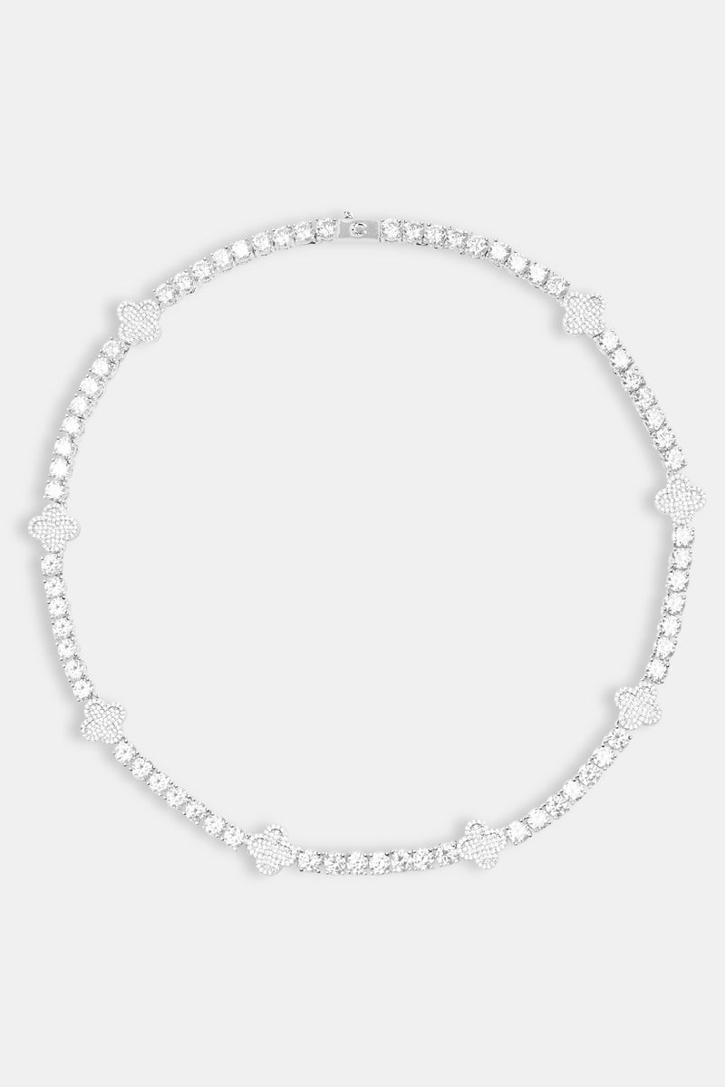 Iced Motif Tennis Chain - White 5mm