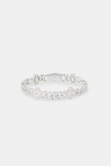 Iced Baguette Motif Cuban Bracelet - 8mm