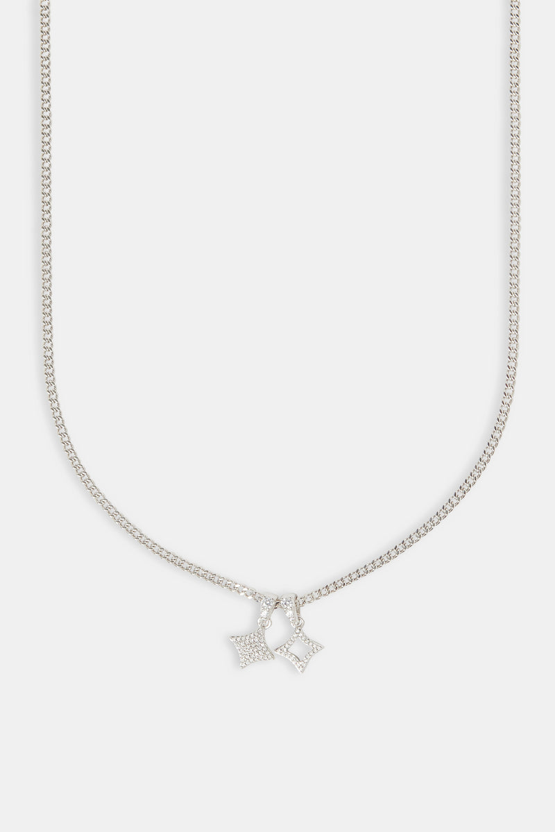 Iced Double Star Cuban Necklace - 10mm