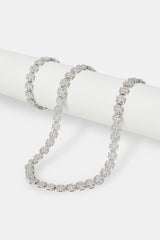 Iced Cross Motif Chain & Bracelet - 10mm